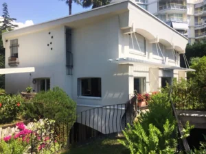 View of eight-room villa from garden in Sanremo