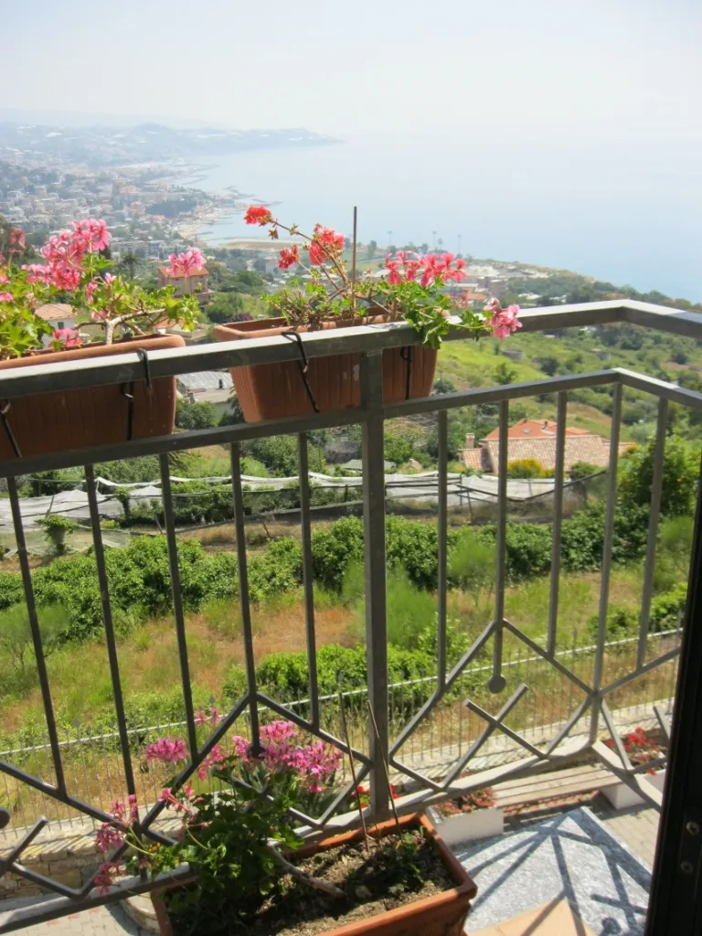 Seaside view from balcony in eight-room villa in Sanremo