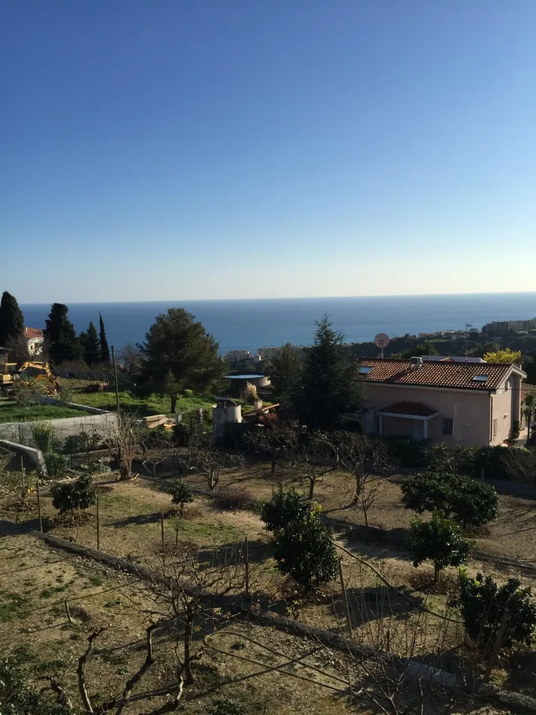 Seaside view from terrace in seven-room villa in Sanremo