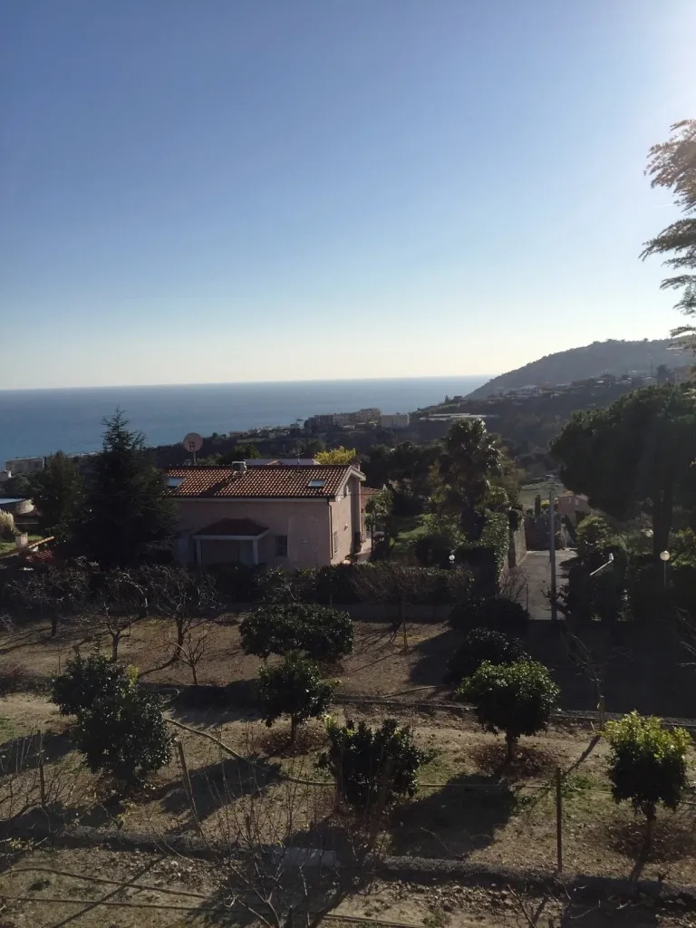 Seaside view from terrace in seven-room villa in Sanremo