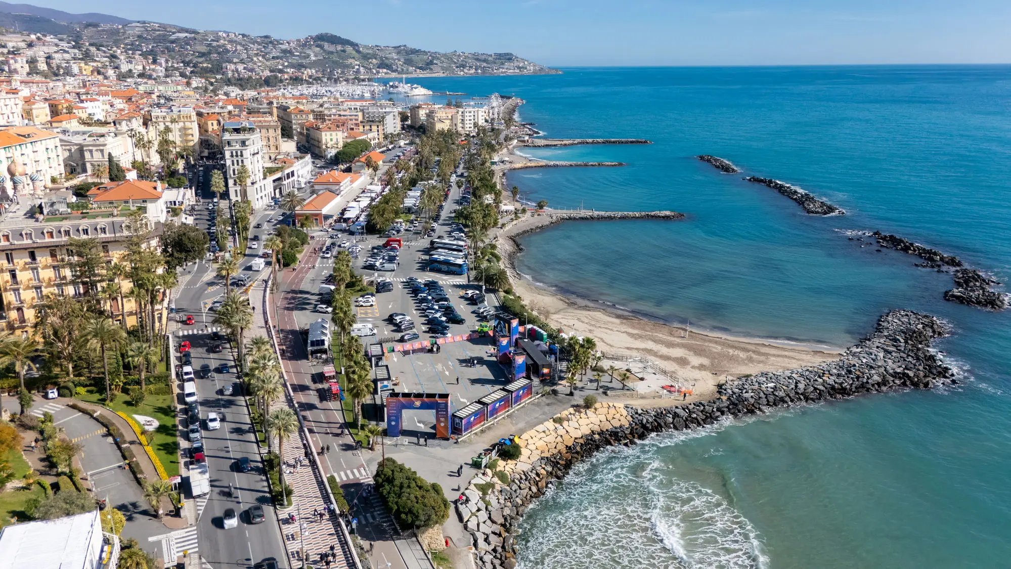 Aerial view of the Sanremo coastline